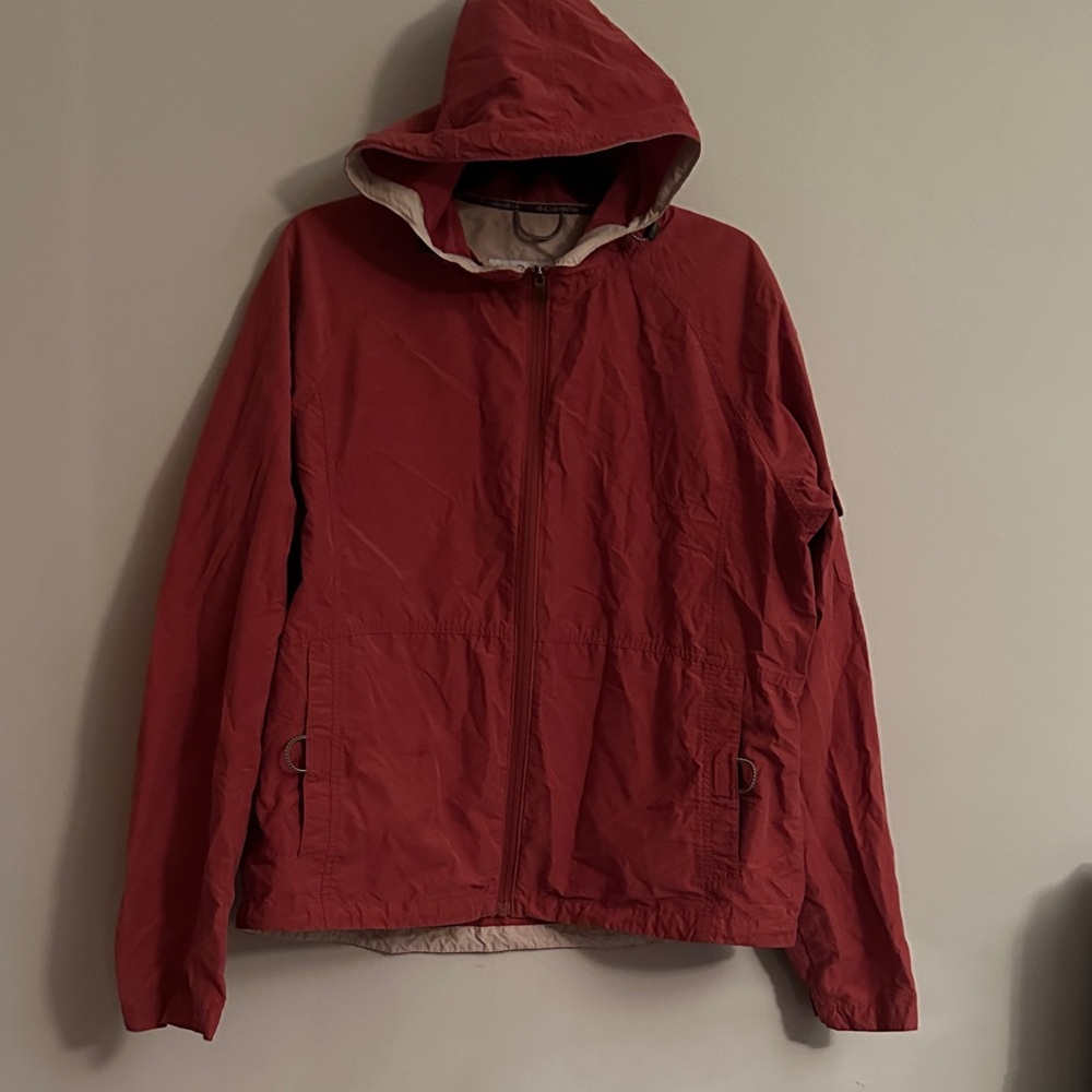 Men's Classic Red Hooded Windbreaker - Preloved